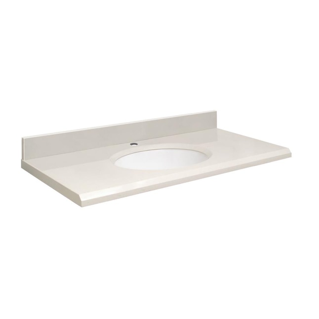Transolid 25-in Milan White Quartz Single Sink Bathroom Vanity Top Transolid 25-in Milan White Quartz Single Sink Bathroom Vanity Top