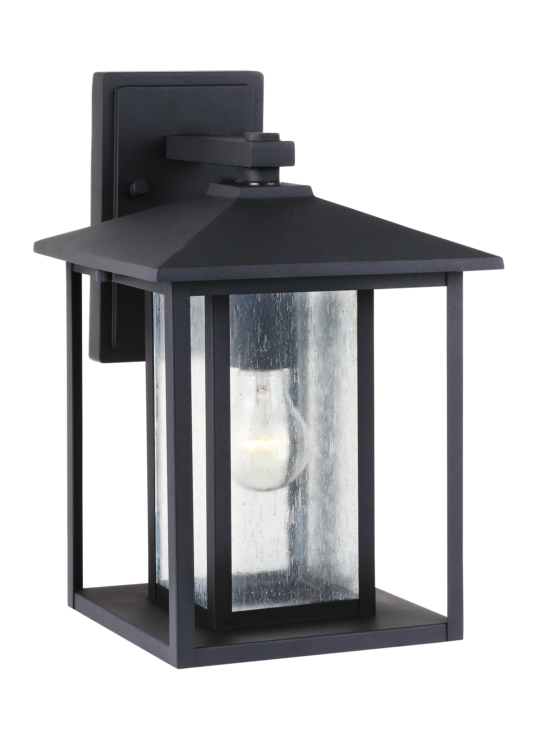 Generation Lighting 88027-12 Hunnington 1 -Light 14-in H Black Hardwired Outdoor Wall Light