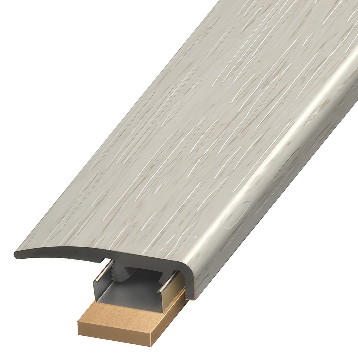 Versatrim SCAP-114878 SoundTrack GlueCore Lucida-SoundTrack GlueCore-Whitewood 0.3125-in T x 1.375-in W x 94-in L PVC End cap