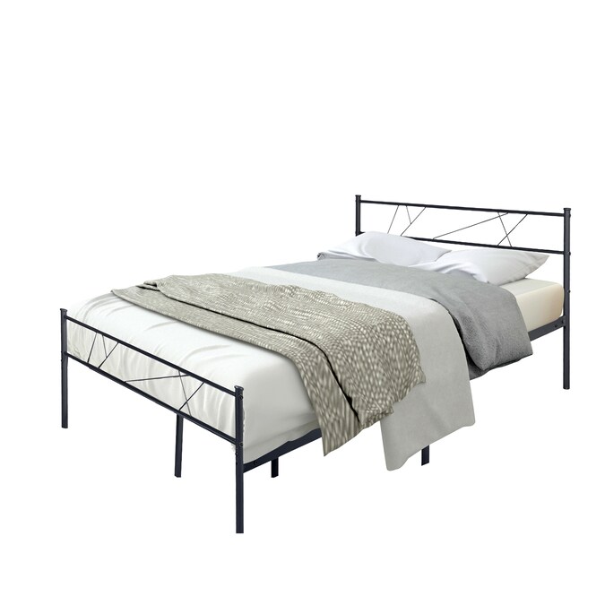 Clihome Black Full Size Metal Bed Frame, Green Forest Metal Bed Frame Instructions Pdf