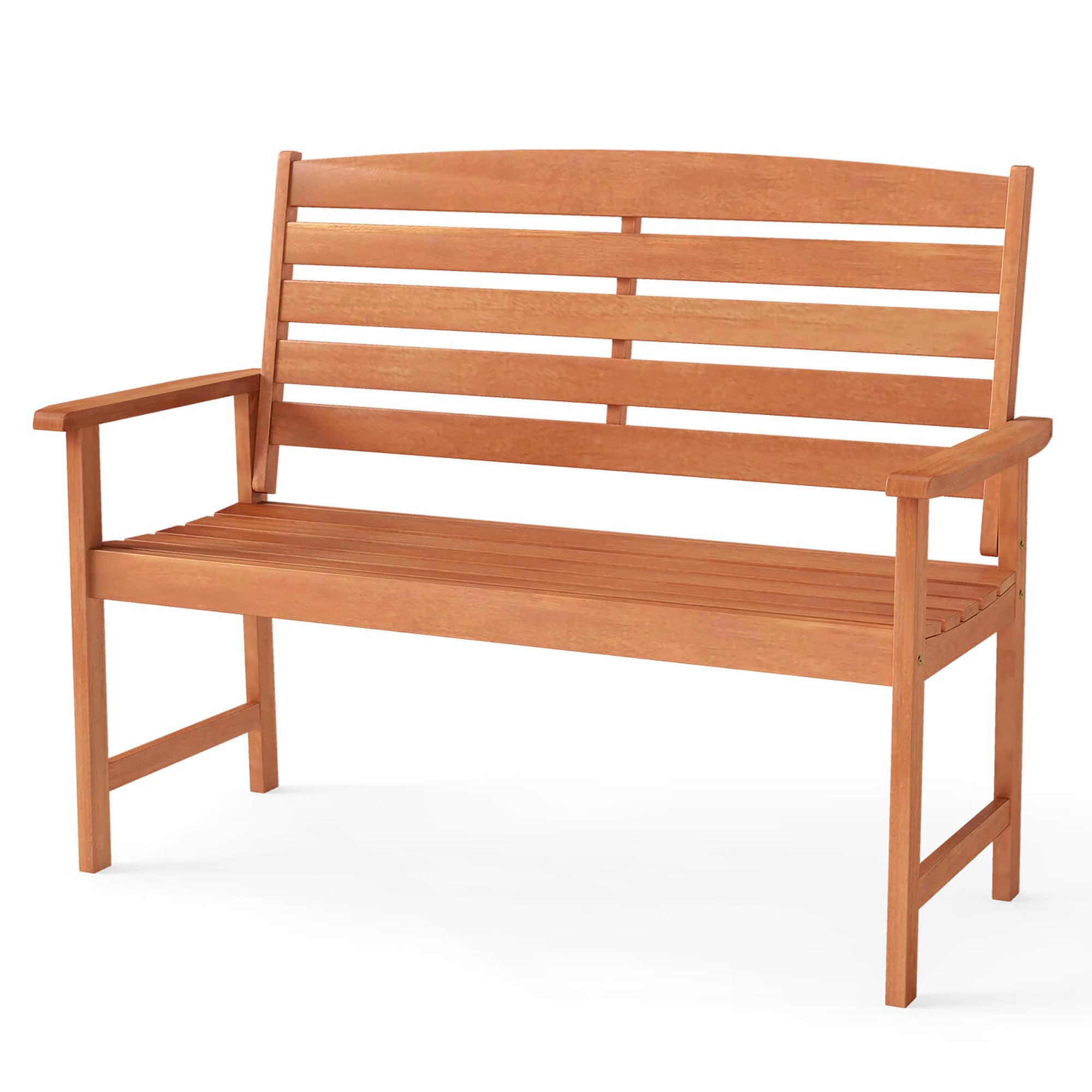 Costway HCST08215 47.5-in W x 35.5-in H Natural Acacia Love seat Bench