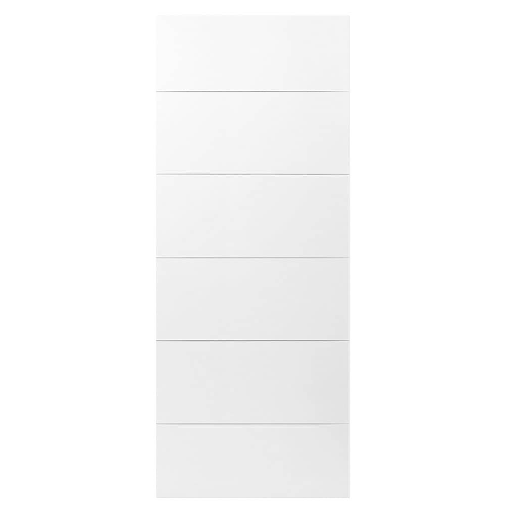 Masonite 1446485 Melrose 32-in x 80-in Primed Flush Smooth Hollow core Primed Molded composite Slab Door