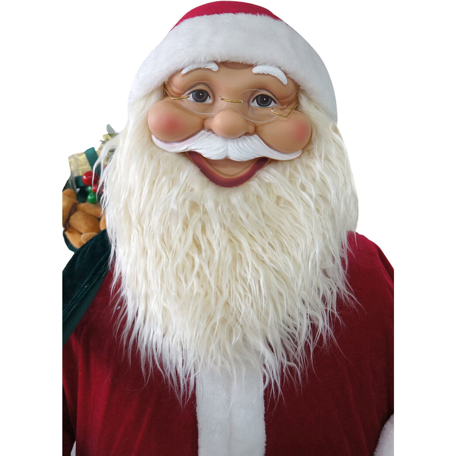 Life-Size Red Velvet Dancing Santa with Teddy Bear
