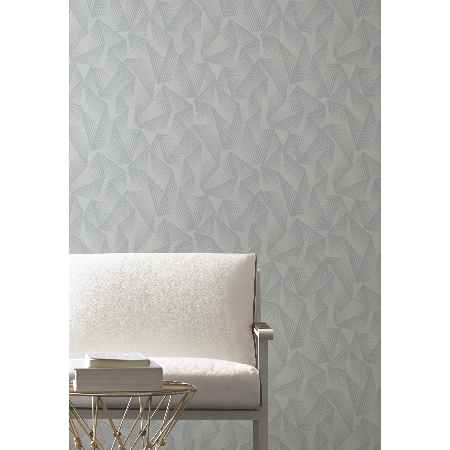 RoomMates RMK11556WP 28.18-Sq. Feet Gray Vinyl Geometric Self-adhesive Peel and Stick Wallpaper