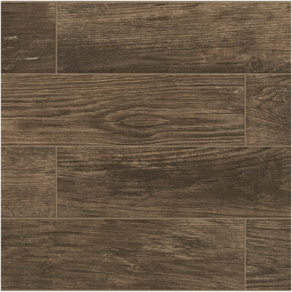 American Olean Harvest Grove 15-Pack Cherry 6-in x 24-in Matte Porcelain Stone Look Floor and Wall Tile