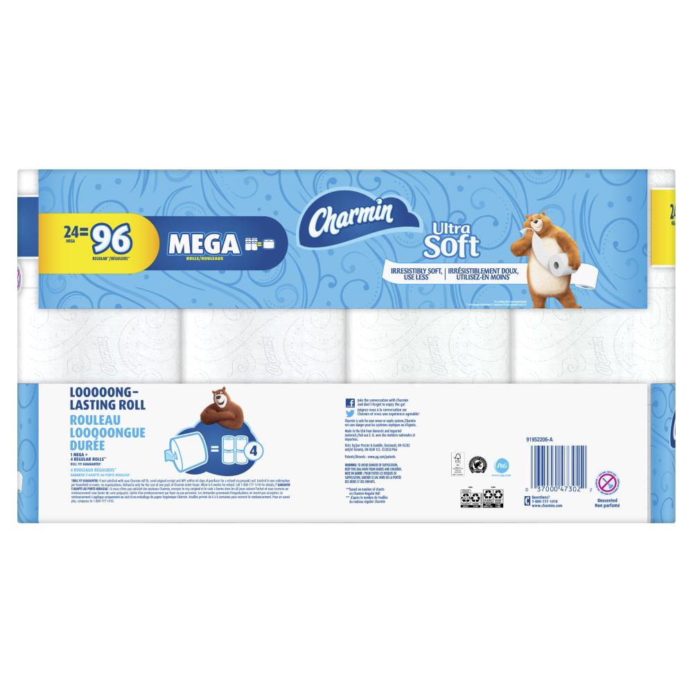 Bumroll Ultra Soft Toilet Paper 24 Rolls with 400 Sheets Each, 100% Recycled Pre