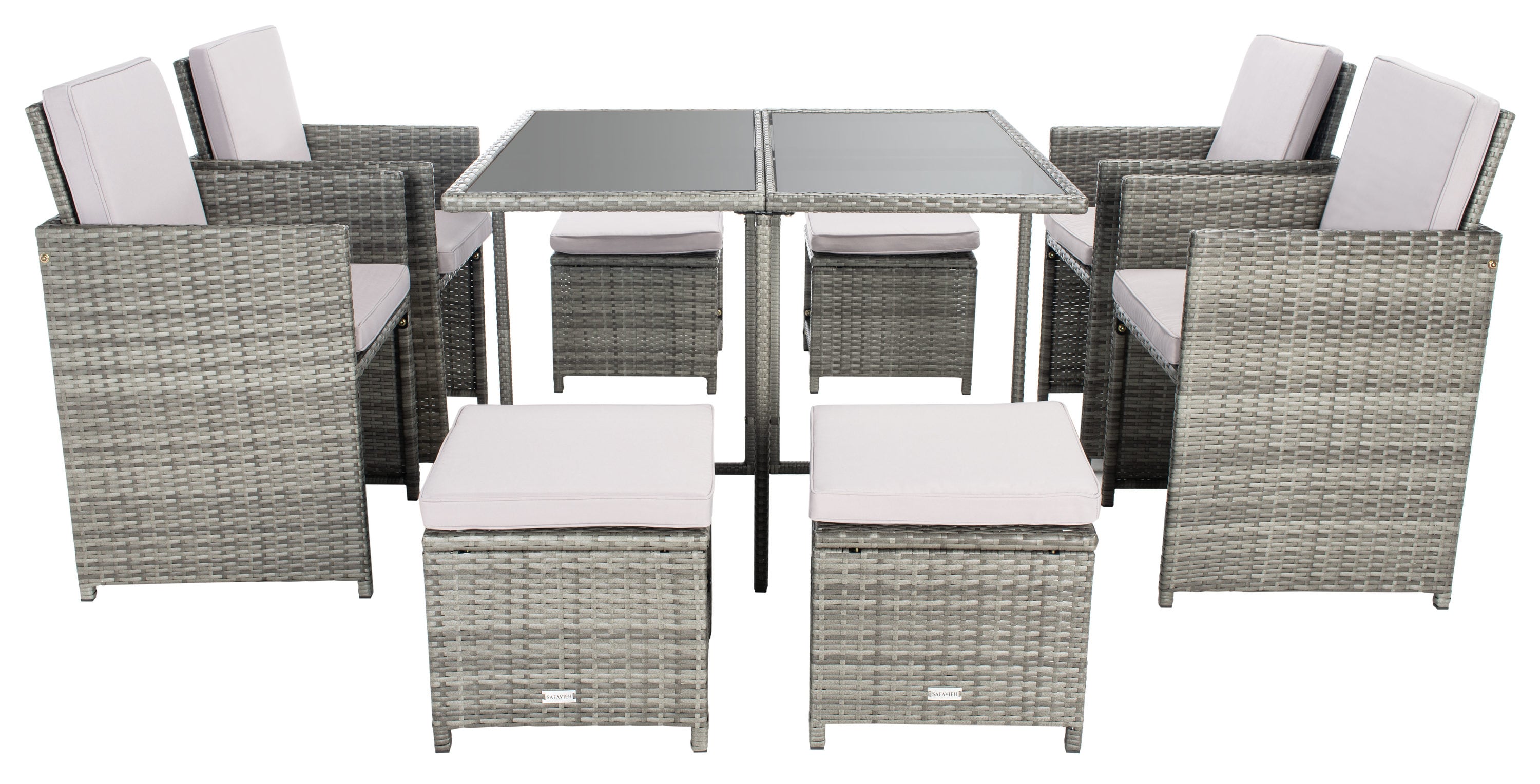 barcelona 9 piece rattan cube set