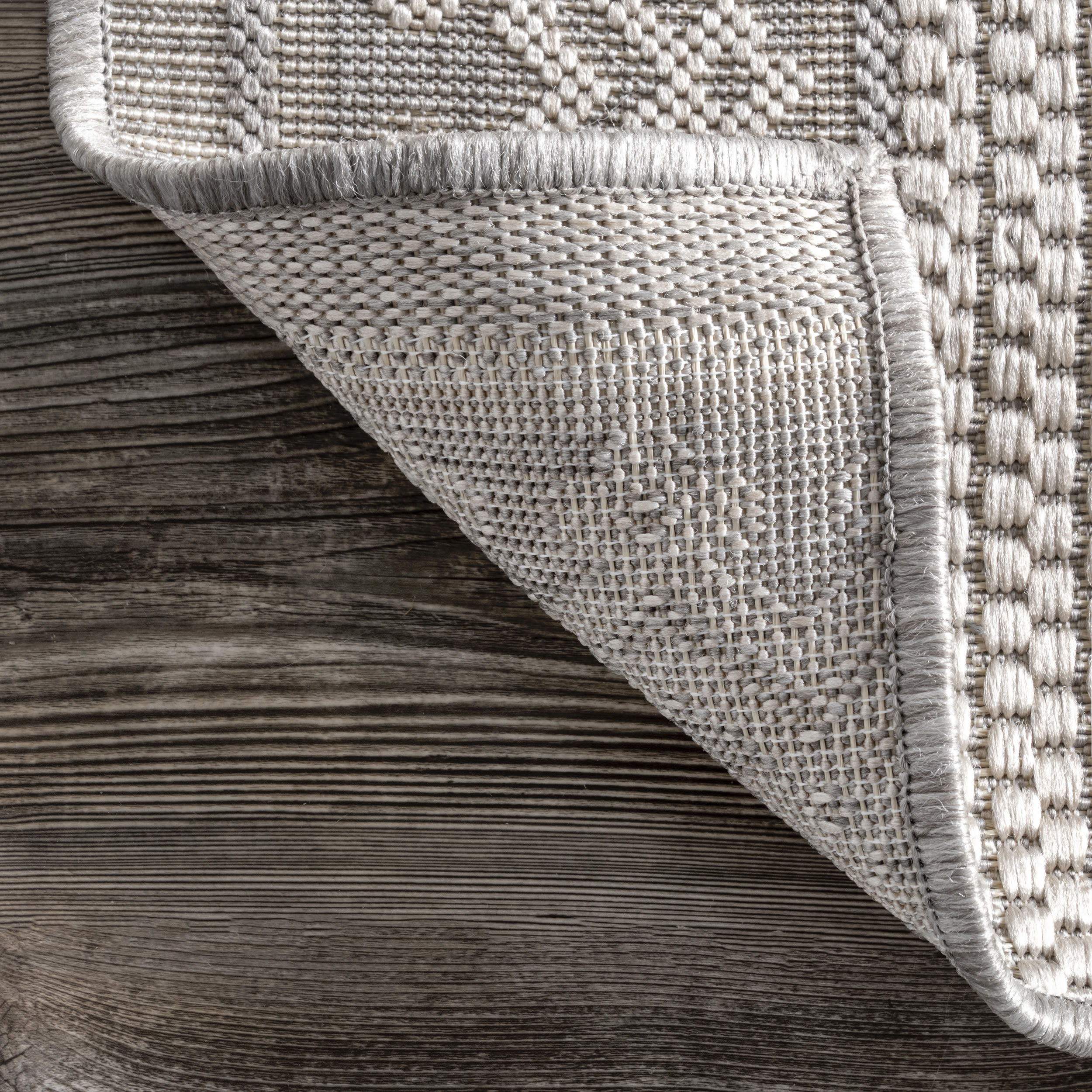Lowen Global Geometric Light Gray Indoor/Outdoor Area Rug, 3'6" x 5'