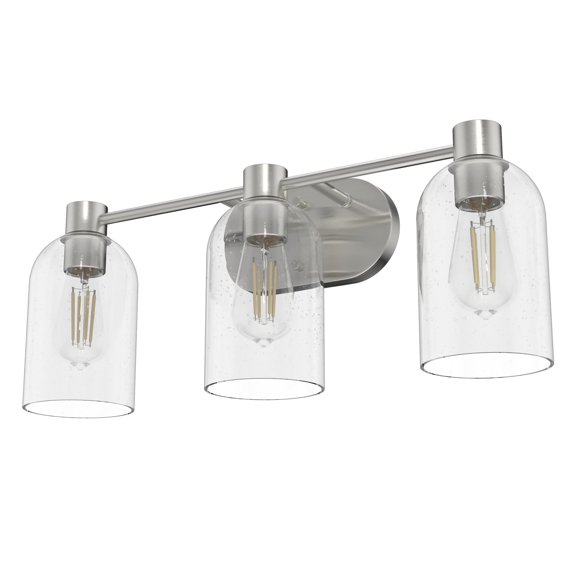 Hunter 19708 Lochemeade 22.5-in 3 -Light Brushed Nickel Modern/contemporary Vanity light bar