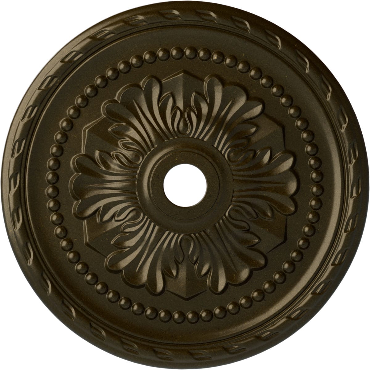 Ekena Millwork CM31PMGGS Palmetto 31.5-in W x 31.5-in L Painted Green Gold Polyurethane Whole Ceiling Medallion