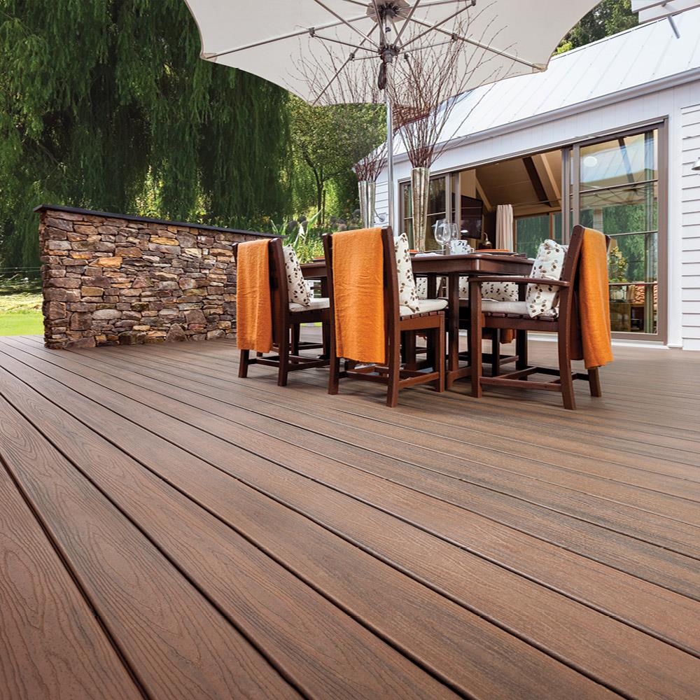 Trex Transcend 16-ft Spiced Rum Grooved Composite Deck Board in the ...