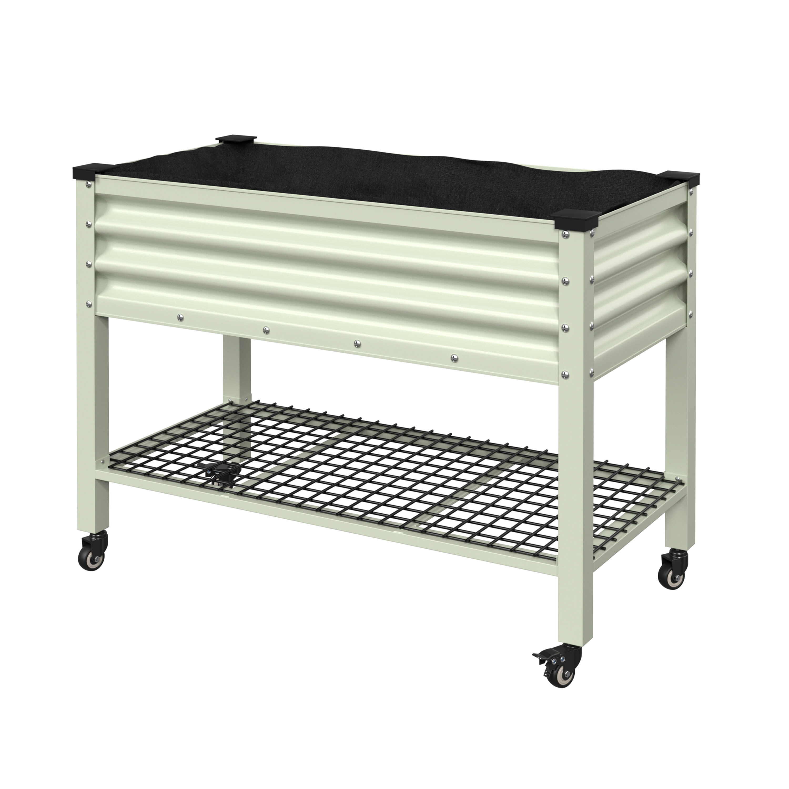 VEIKOUS PG0102-84-03CW 7.8-cu ft 24-in W x 48-in L x 33.5-in H Elevated Off-White Metal Raised Garden Bed