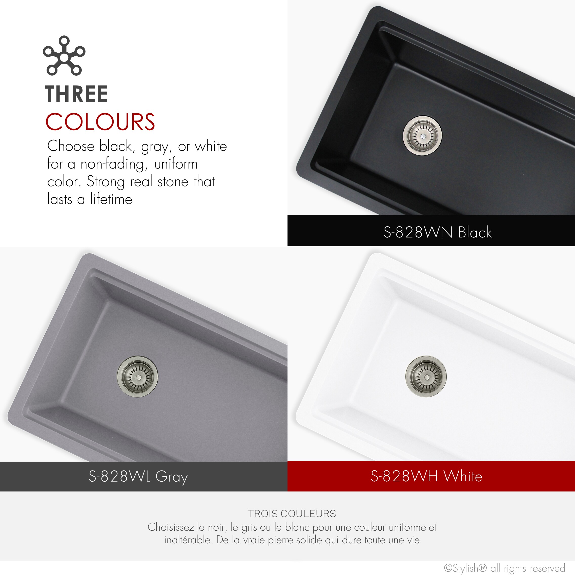 Stylish S-828WH1 Kitchen-Sinks - View #11