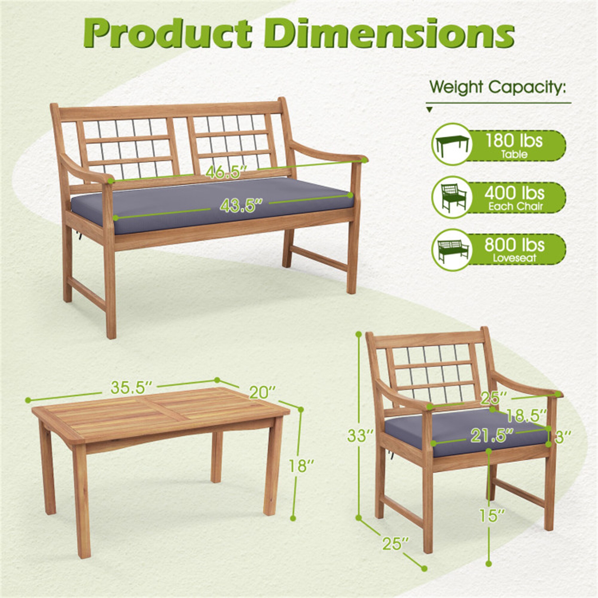 BABOOM BOM-2588GR+-CO Patio-Conversation-Sets - View #3