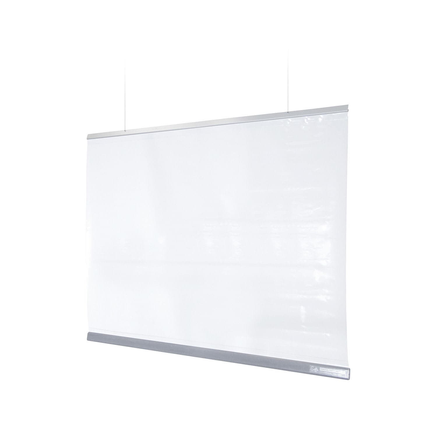 Global Industrial B2369456 Goff's 54-inW x 36-inH Ceiling Mounted Personal Safety Partition Clear