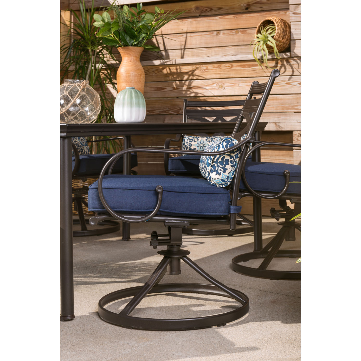 Hanover MCLRDN7PCSQSW6-NVY Patio-Dining-Sets - View #11