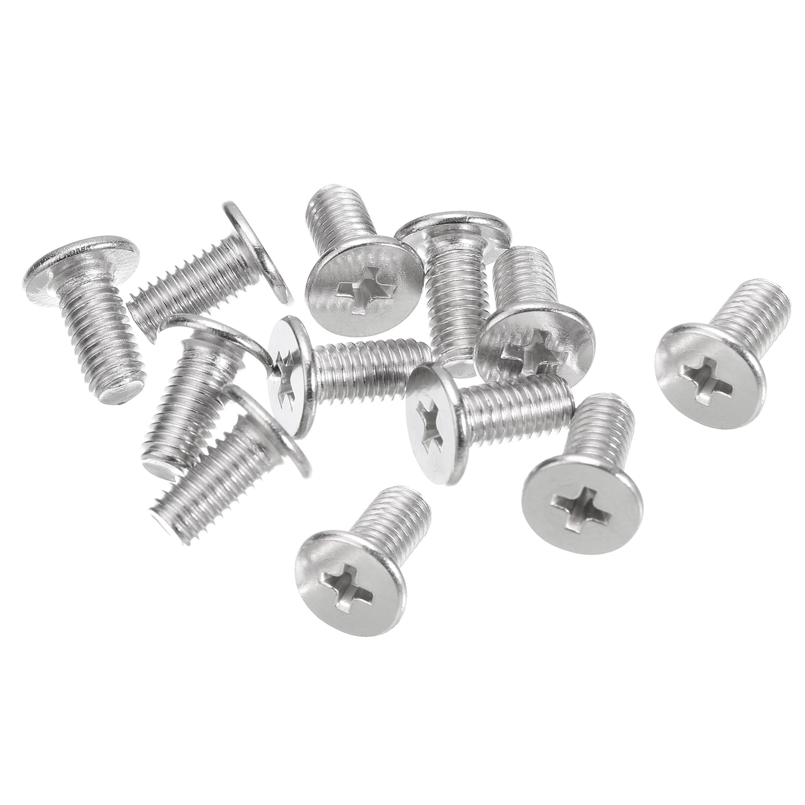 Unique Bargains 50pcs M5-0.8 x 10mm Flat Round Head Screws 304 Stainless Steel Phillips Drive Machine Screws Hardware Fastener for Furniture Connection