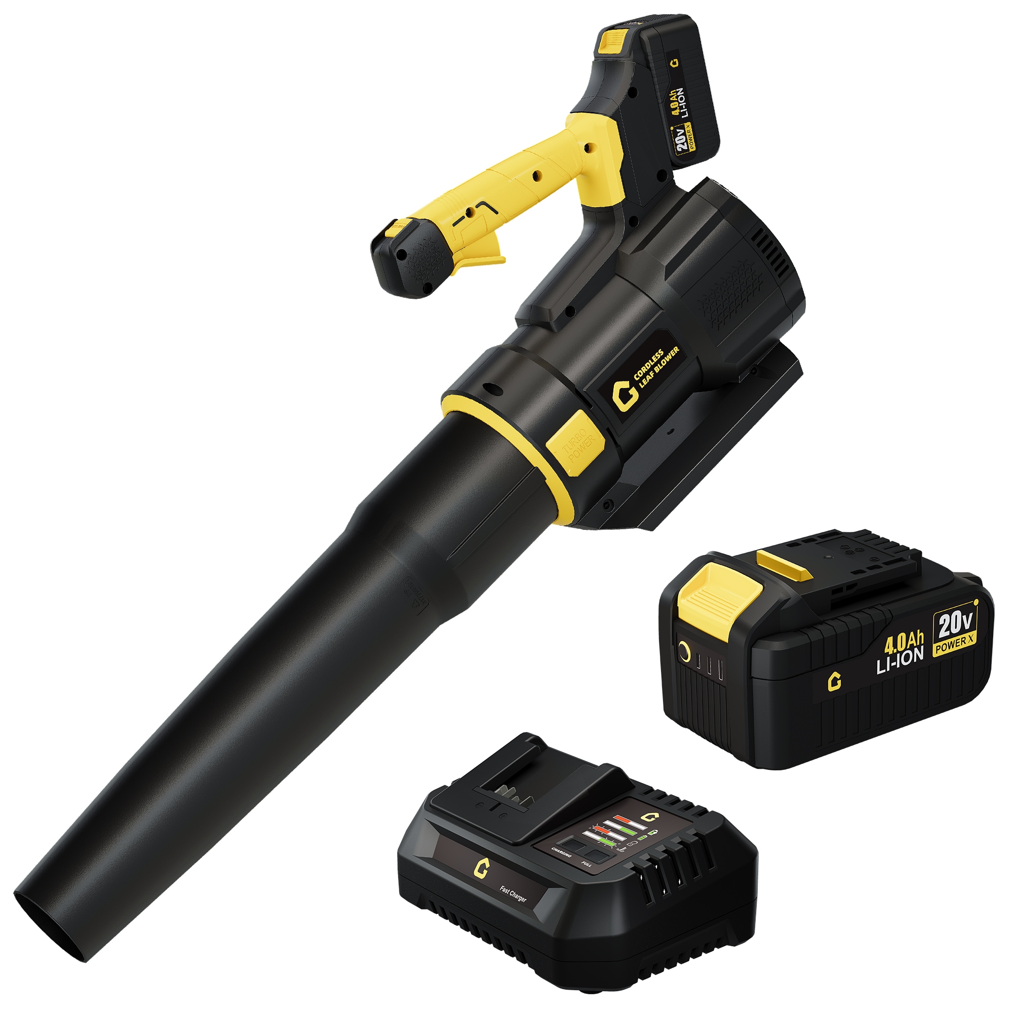 Garvee - 20v Black and Yellow Electric Leaf Blower for Garden and Outdoor Yard