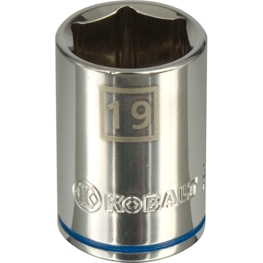 Kobalt 86425 Metric 1/2-in Drive 6-point 19-mm Shallow Socket