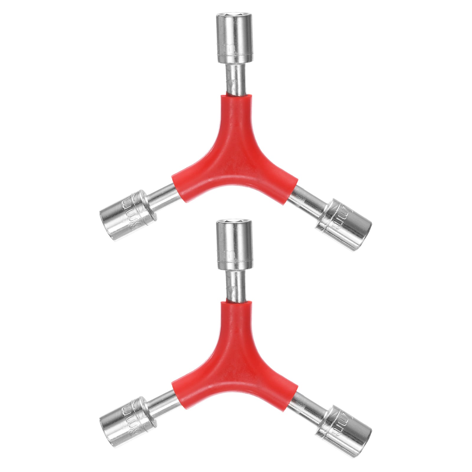 Harfington 2pcs Y-Shaped 3 Way Wrench 8mm 9mm 10mm Y-Type Inner Hexagon Spanner Chrome Plating Portable Bike Torque Spanner Y Socket Wrench for Bicycle Cycling Repair Hardware Tools Red #S26062500UX2166
