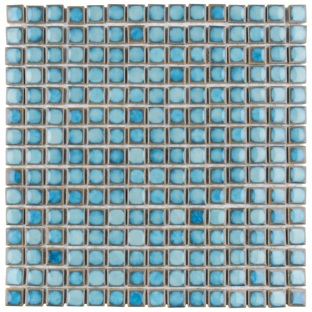Affinity Tile FKOLI133 Hudson Edge Marine 12-in x 12-in Glossy Porcelain Mosaic Floor and Wall Tile ( 10.6-sq ft Carton