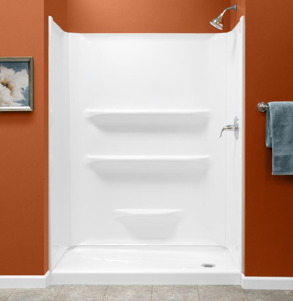 Style Selections SLES01275469 54-in x 27-in x 69-in 3-Piece Direct To Stud White Panel Kit