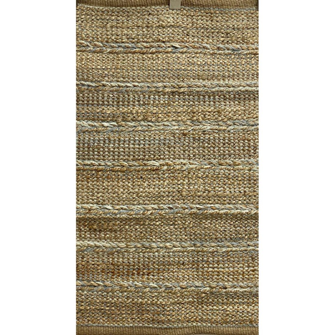HomeRoots 4000396069 2 ft x 3 ft Soft Blue and Tan Braided Stripe Scatter Rug