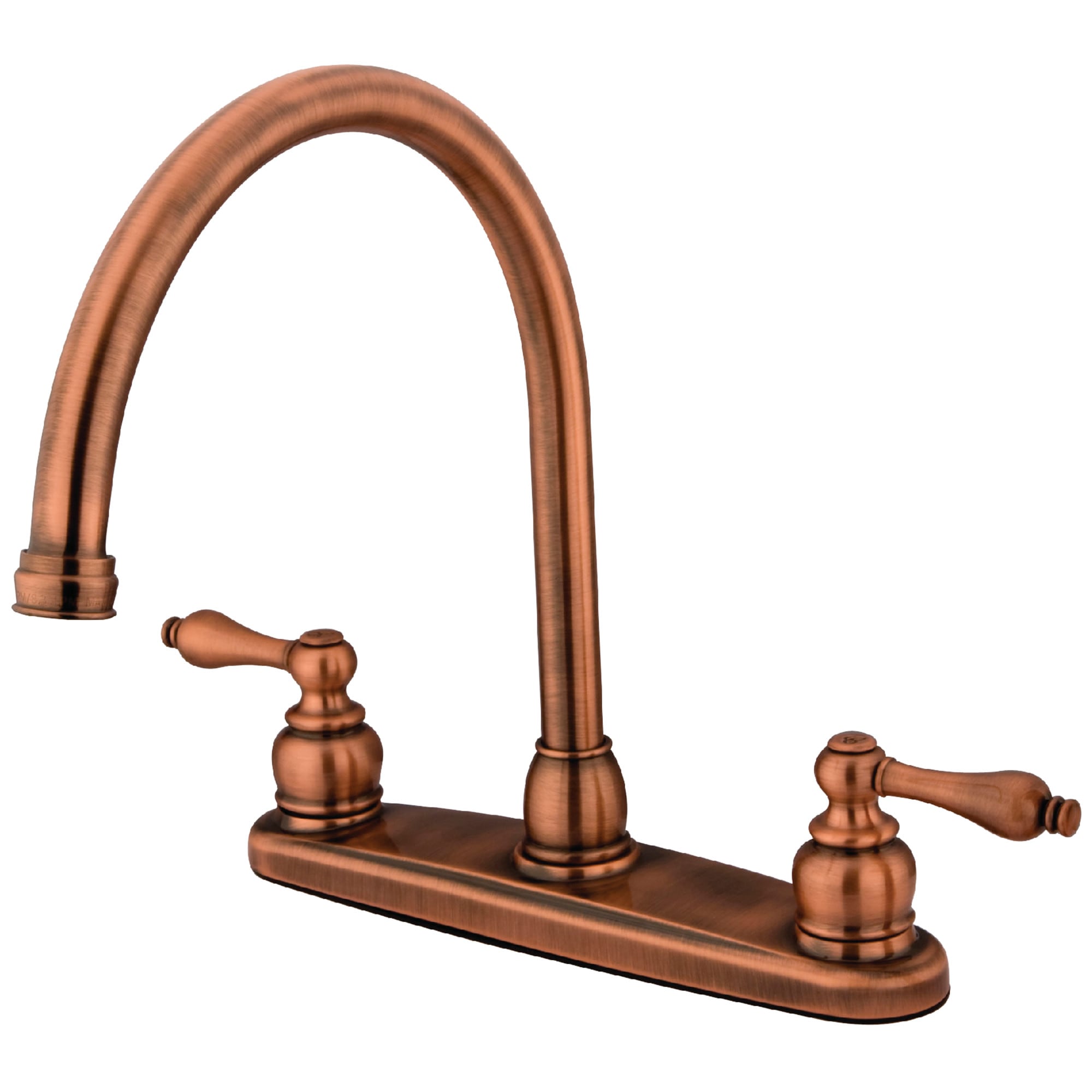 Elements of Design EB726ALLS Victorian Antique copper Double Handle Deck-mount Kitchen Faucet ( Deck Plate Included )