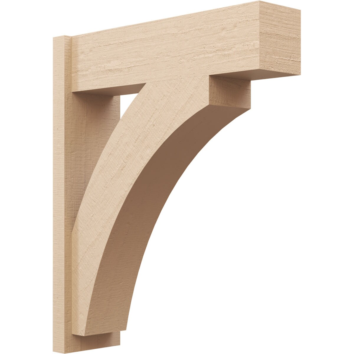 Ekena Millwork 2133987 Timberthane Rough Cedar Faux Wood Thorton Block Outlooker 8-in W x 28-in D x 34-in H Primed Tan