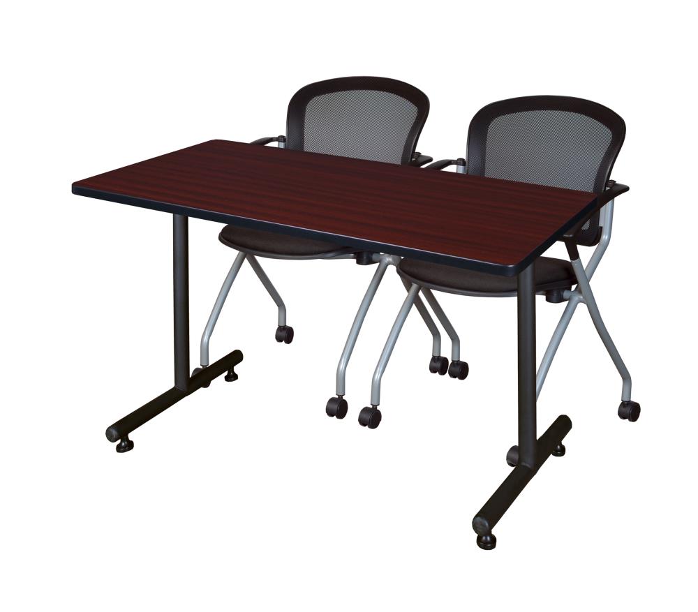 Regency MKTRCT4830MH23BK Training Brown 4-Person Training Table (48-in W x 29-in H)