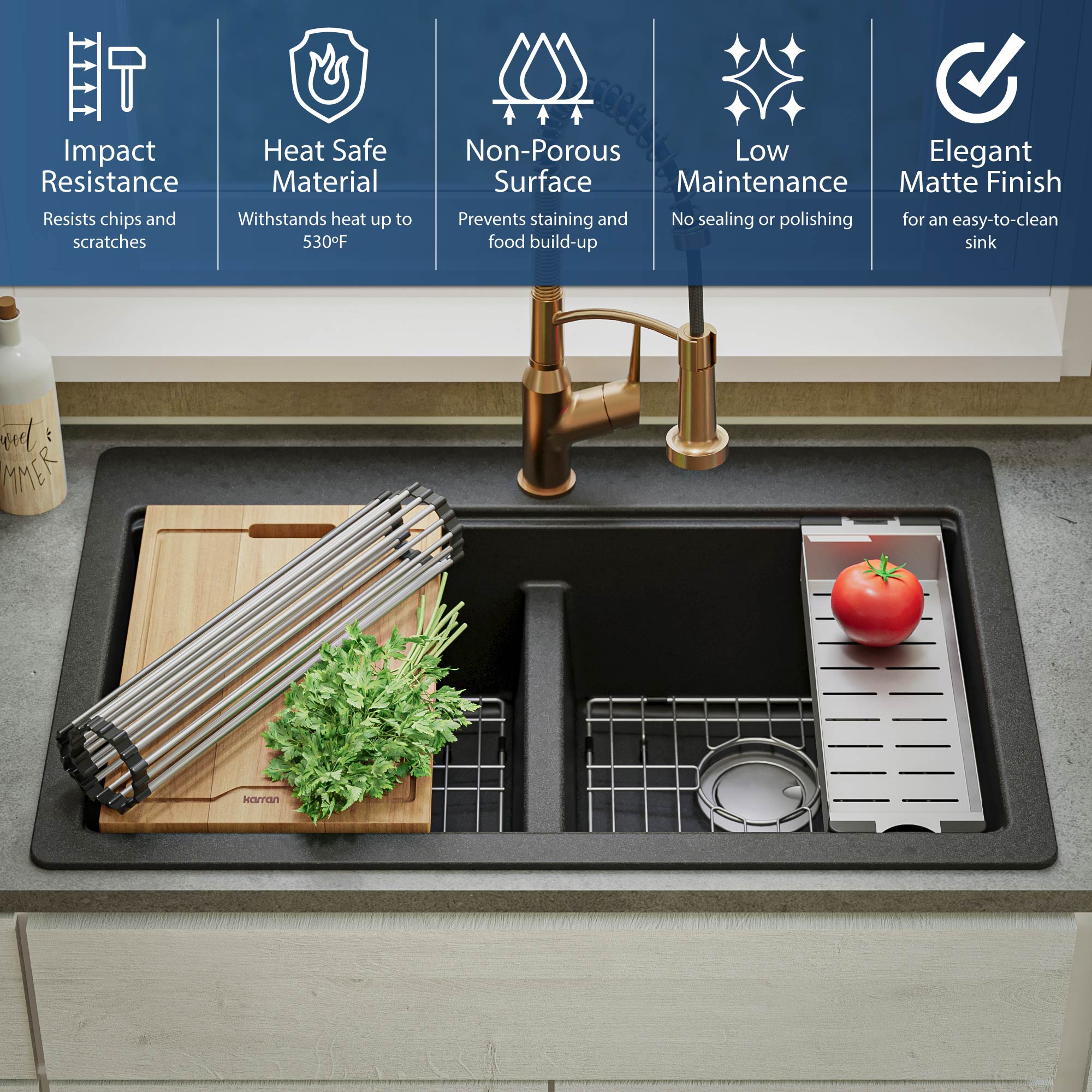 Karran QTWS-880-BL Kitchen-Sinks - View #3