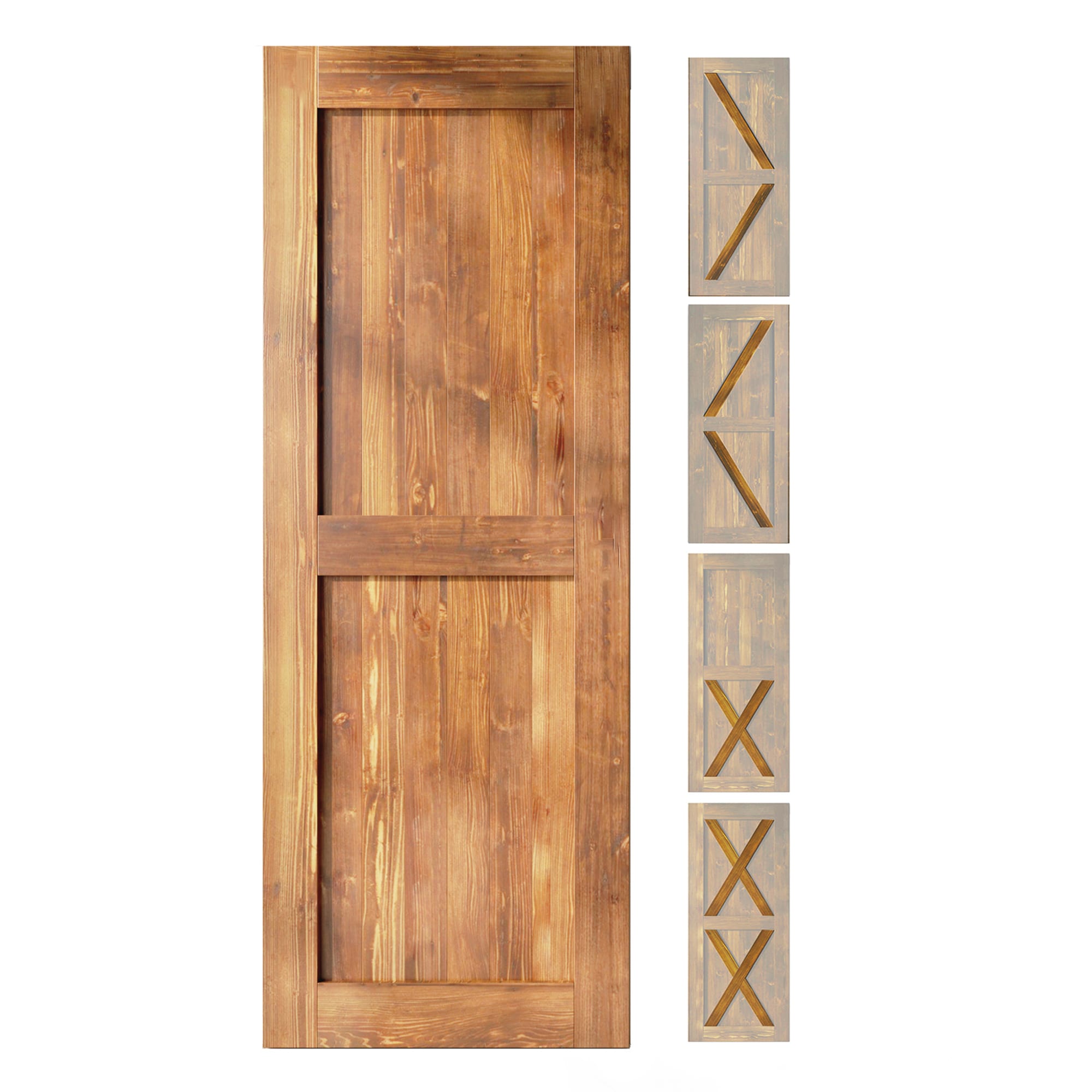 HOMACER 3280F-EA 32-in x 80-in Early American Pine Wood Solid core Single Barn Door (Hardware Not Included)