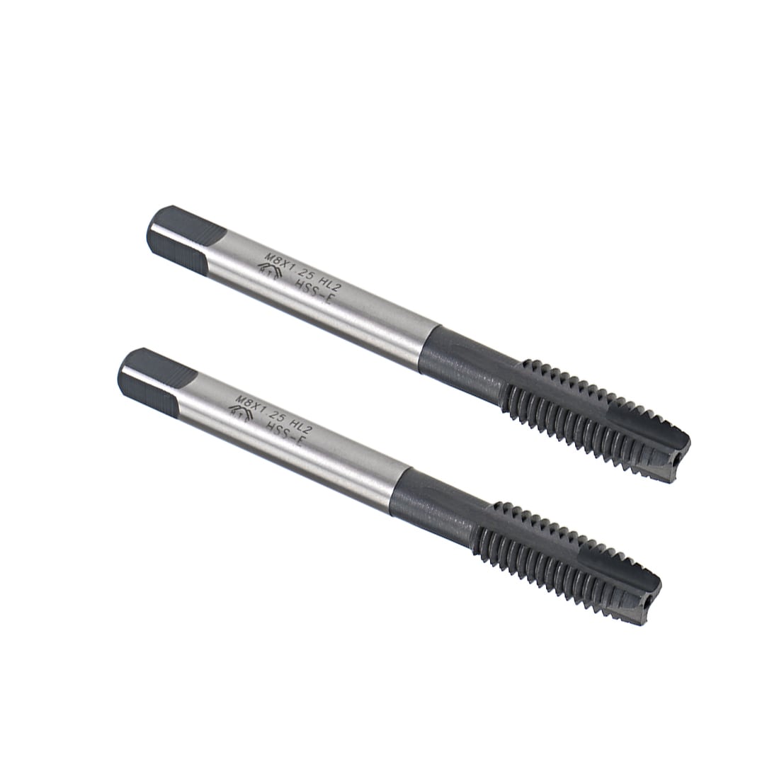 Unique Bargains M8 x 1.25 Spiral Point Threading Tap H2 Tolerance High Speed Steel TICN Coated Round Shank with Square End Metric Screw Taps Tapping Bit for Machinist Thread Repair 2pcs #S26031100UX4602