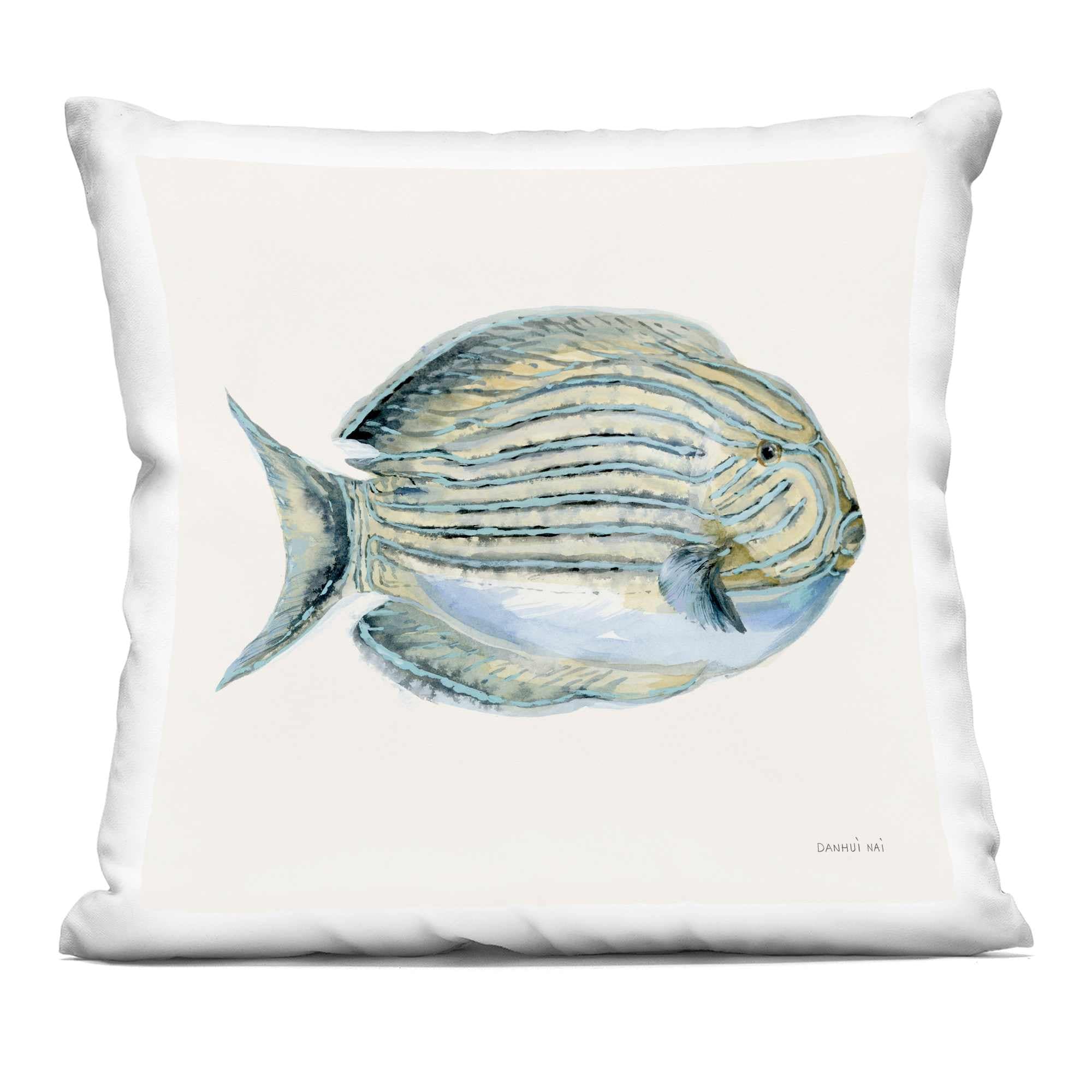 Stupell Industries  Coastal Bliss Fish Decorative Printed Throw Pillow design by Danhui Nai 18 x 18