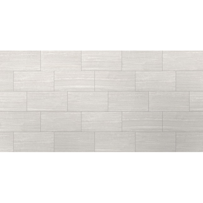 Style Selections Leonia Silver 12-in x 24-in Glazed Porcelain Stone Look  Floor and Wall Tile in the Tile department at Lowes.com