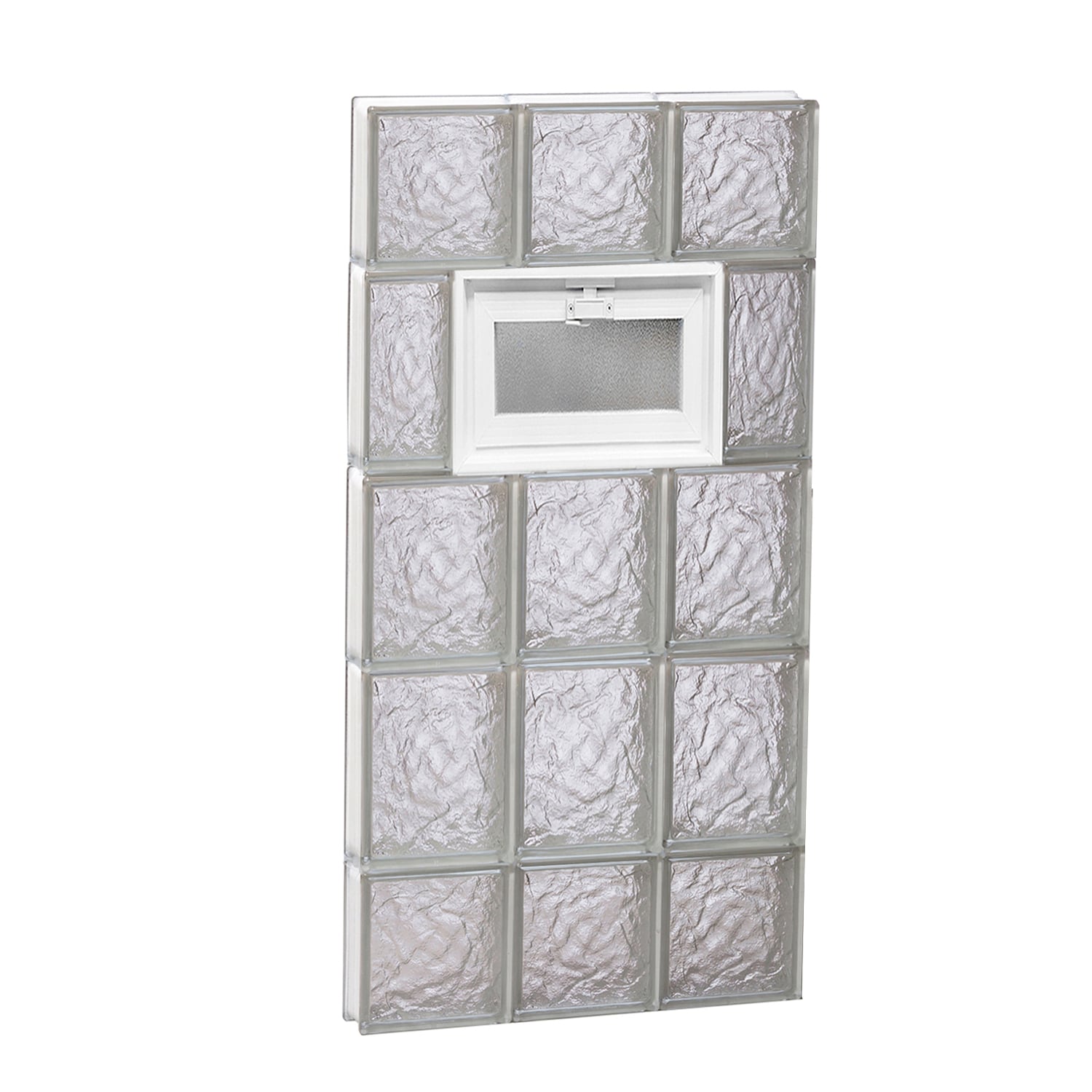 REDI2SET V1836IS Ice Glass 17-1/4-in x 34-3/4-in Frameless Replacement Vented Glass Block Window