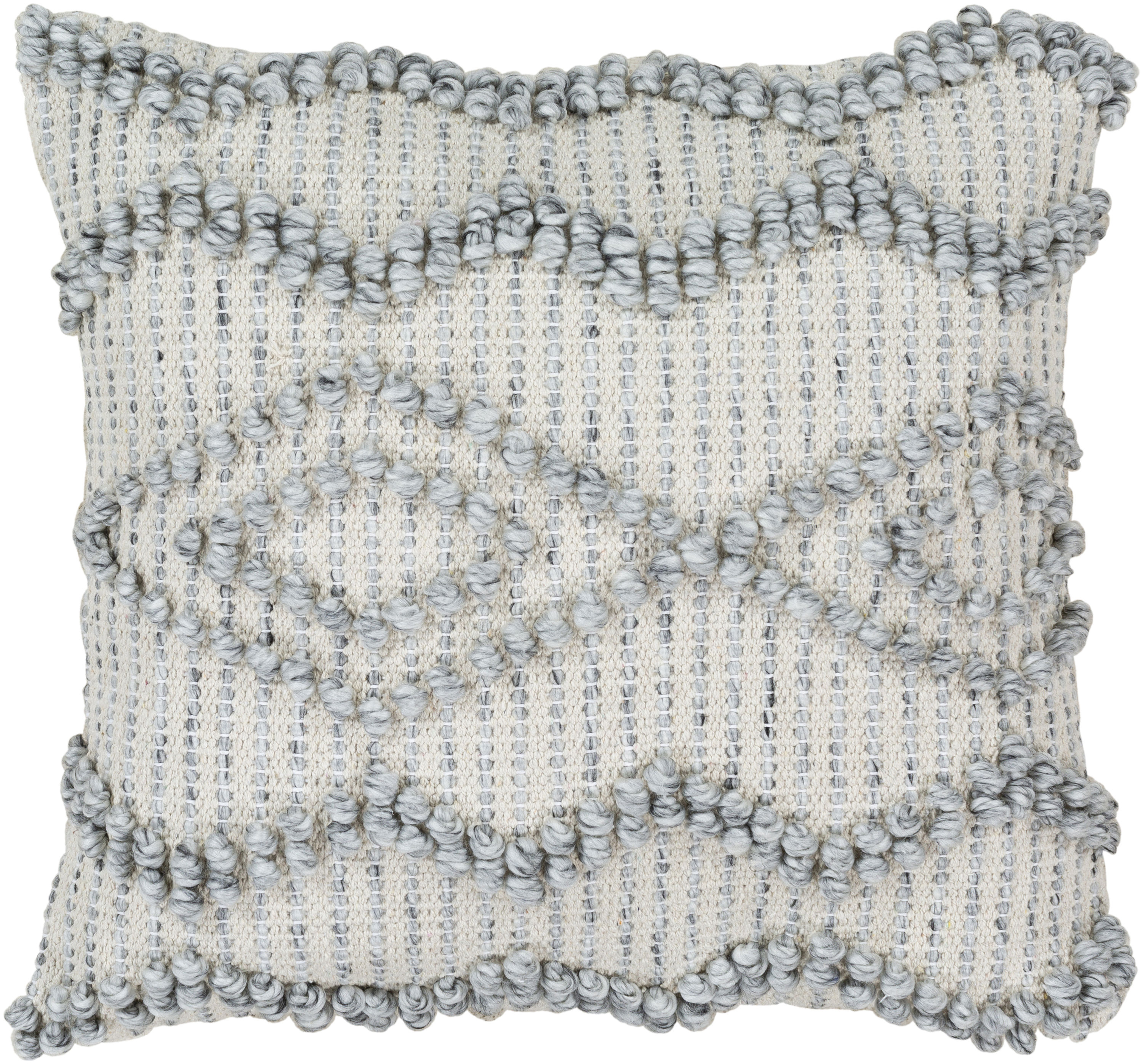 Livabliss ADR003-2222P Anders 22-in x 22-in Medium Gray Square Indoor Decorative Pillow