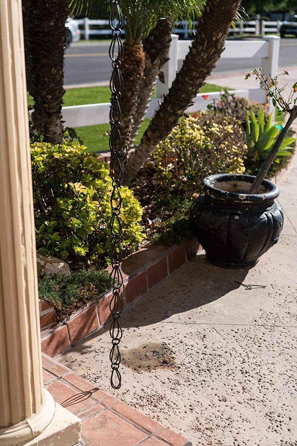 Black Aluminum Teardrop Rain Chain 8.5 Feet