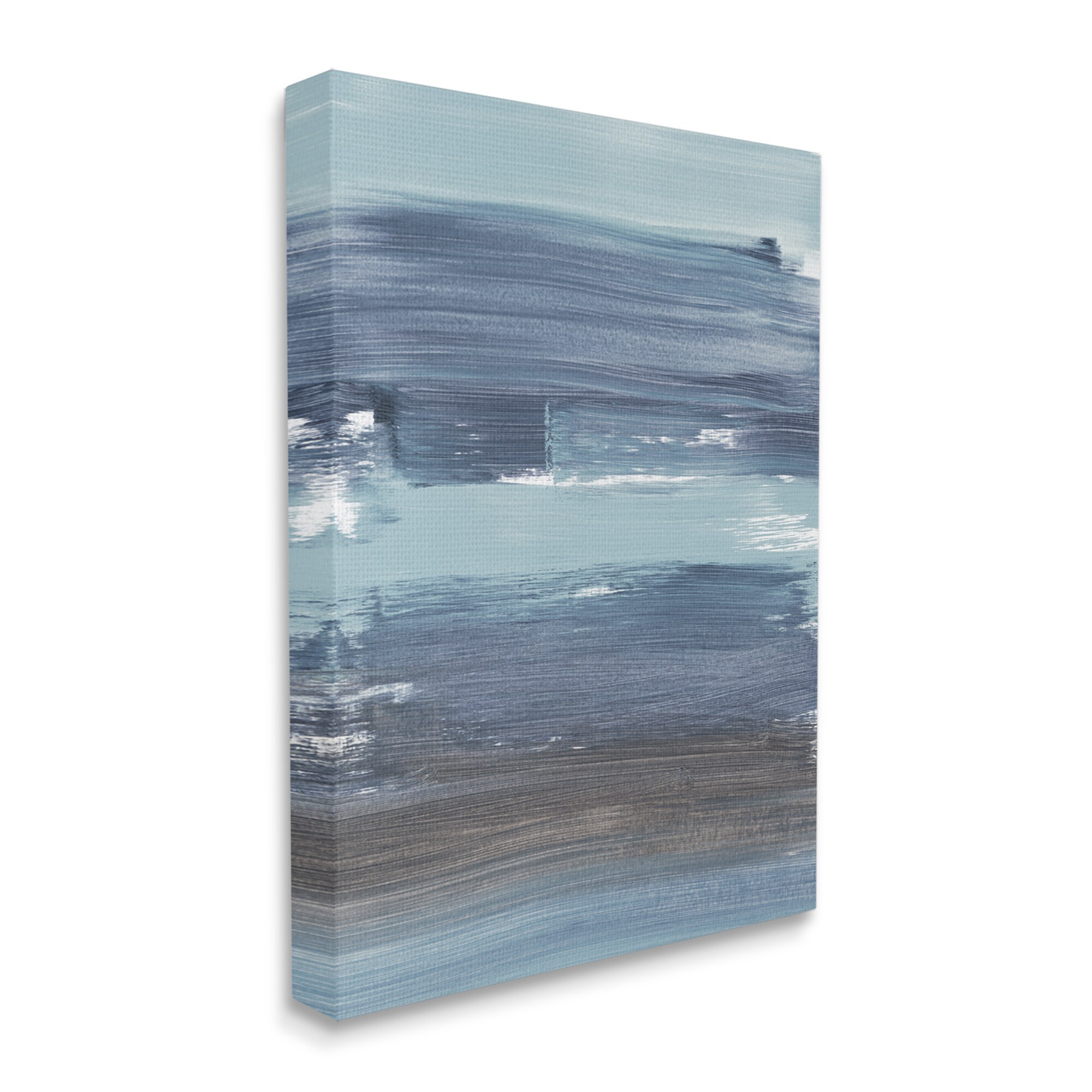 Stupell Industries AE-619-CN-36X48 Abstract Dark Blue Ocean Waves Nautical Movements Bronwyn Baker 48-in H x 36-in W Abstract Print on Canvas