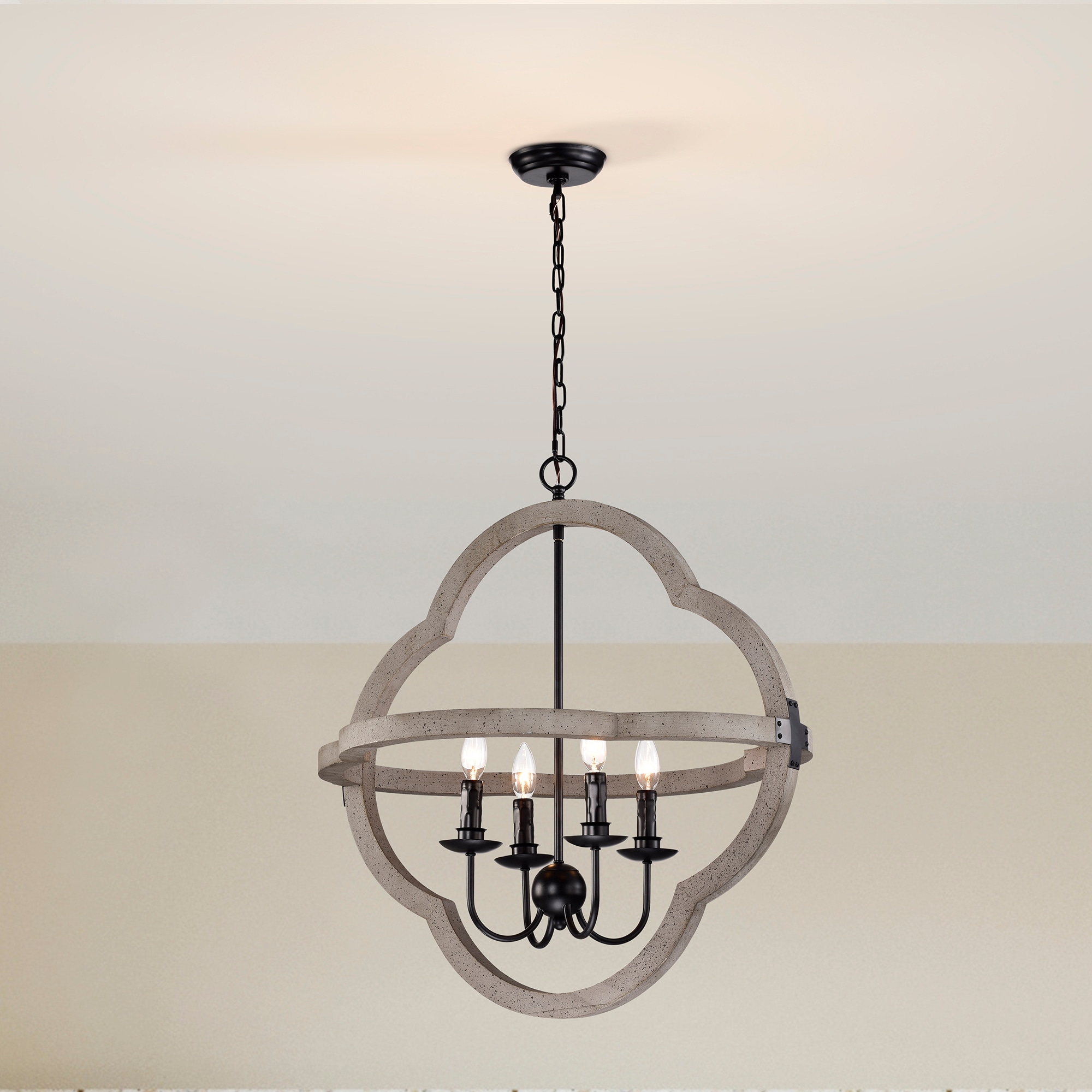 Edvivi EPQ2532WD Brighton 4 -Light Multiple colors Farmhouse For Use in Bedrooms, Dining Rooms, Foyers, Kitchens, Living Rooms Chandelier