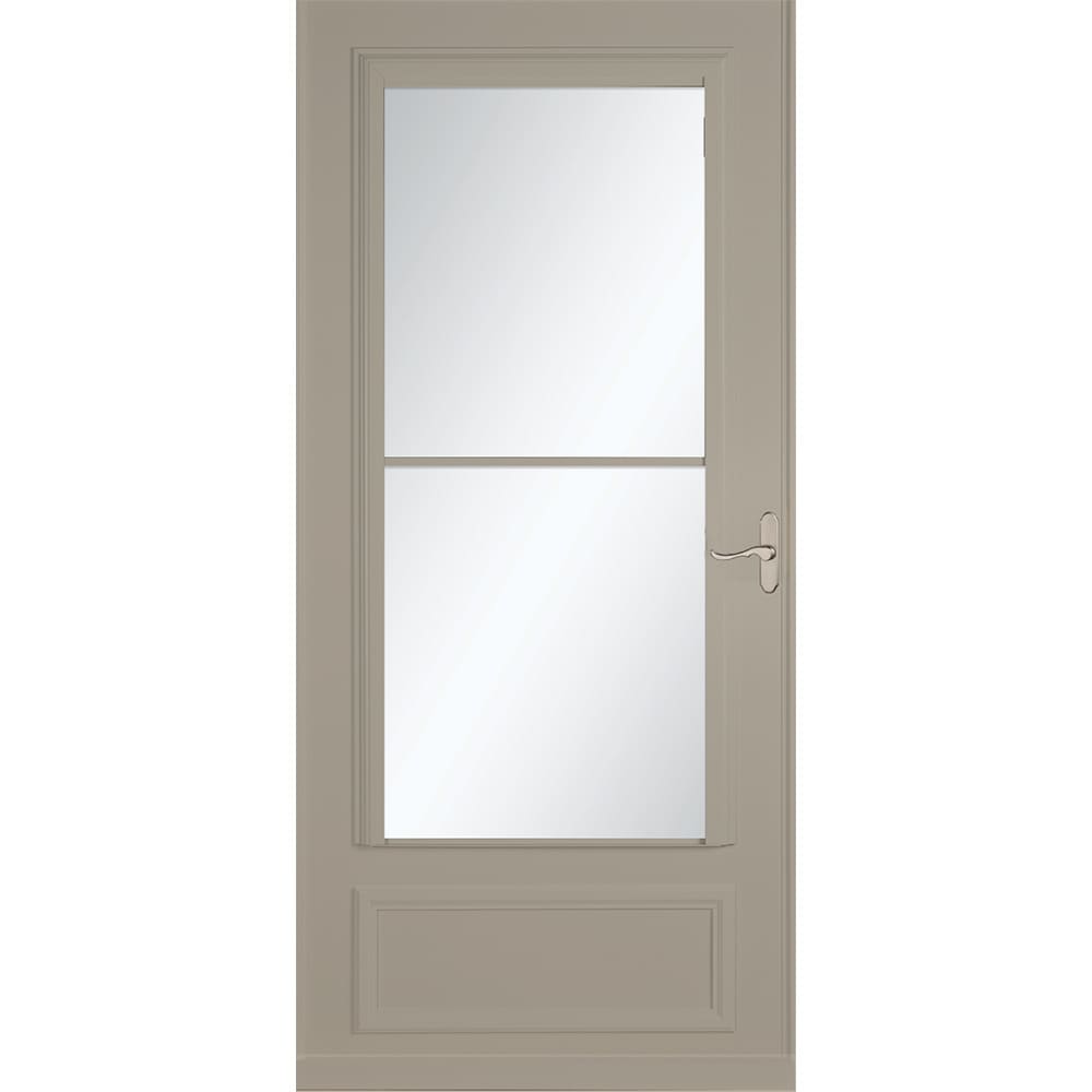 Larson Savannah 32 In X 81 In Sandstone Mid View Retractable Screen Wood Core Storm Door With