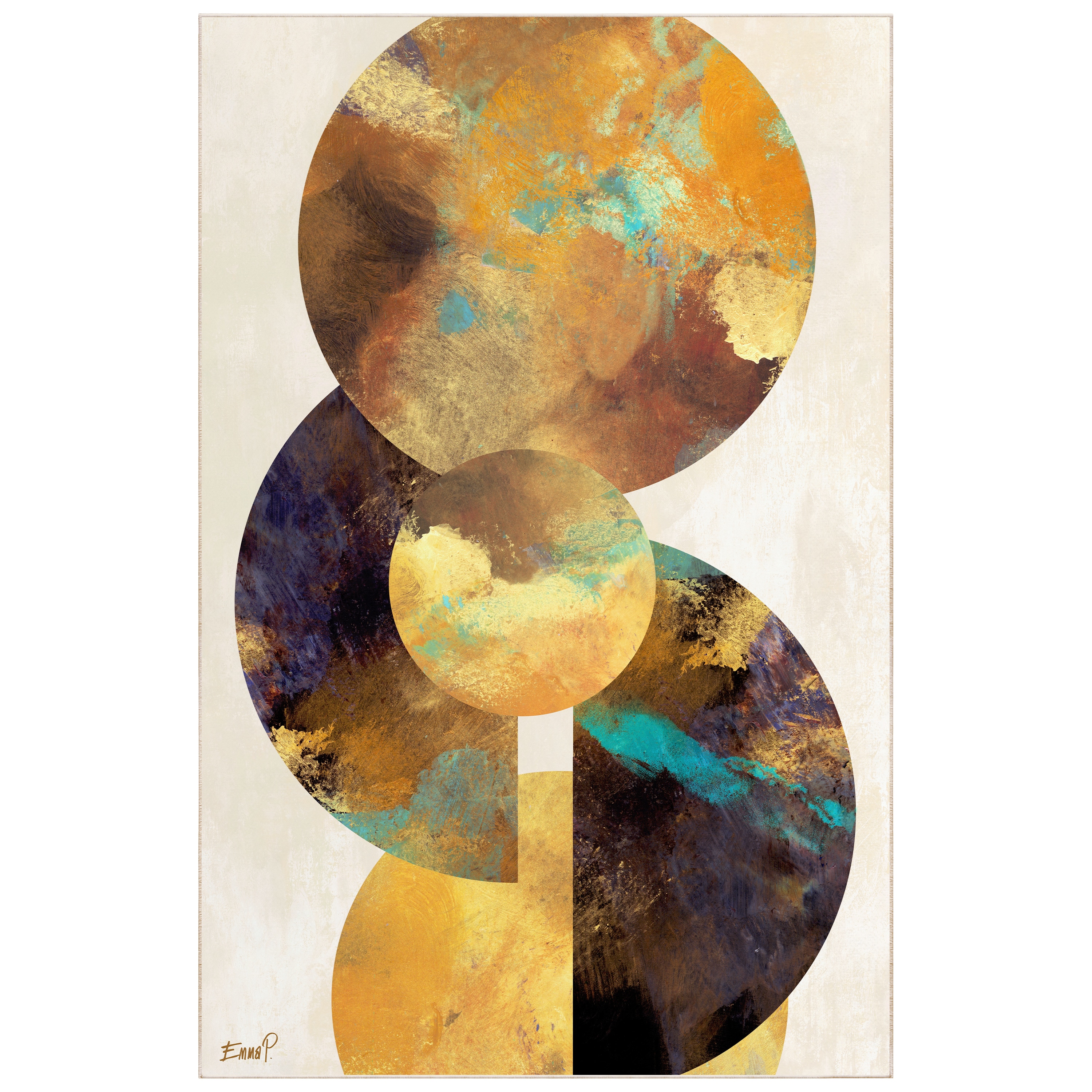 Empire Art Direct TDA-PI937A-0508C2 5 x 8 (ft) Polyester Multi-Colored Rectangular Indoor Abstract Area rug