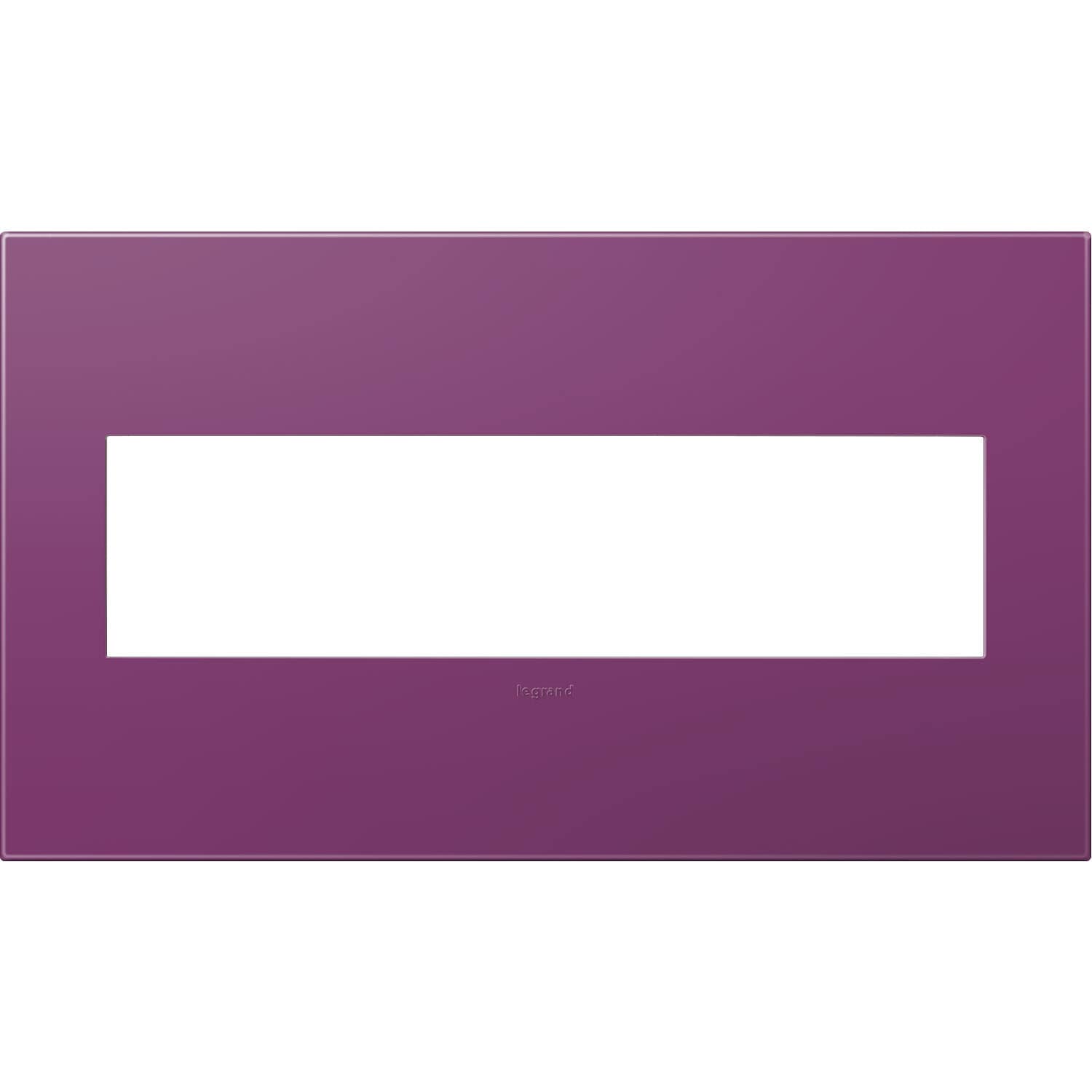 Legrand AWP4GPL4 adorne 4-Gang Specialty Size Plum Plastic Indoor Screwless Square Wall Plate