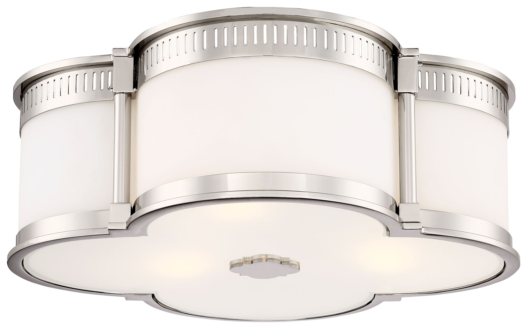 Minka Lavery 1-Light 16.25-in Polished Nickel LED Flush Mount Light in ...