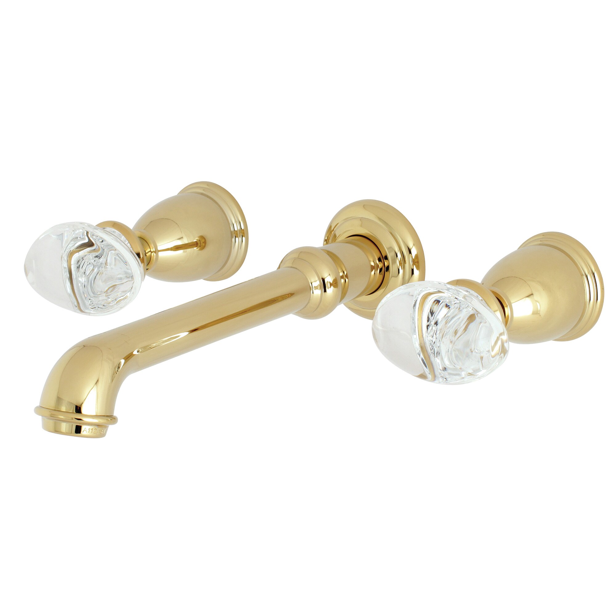 Kingston Brass WLKS7122WVL Krystal Onyx Polished brass Wall-mount 2-handle High-arc Residential Handle Bathroom Sink Faucet