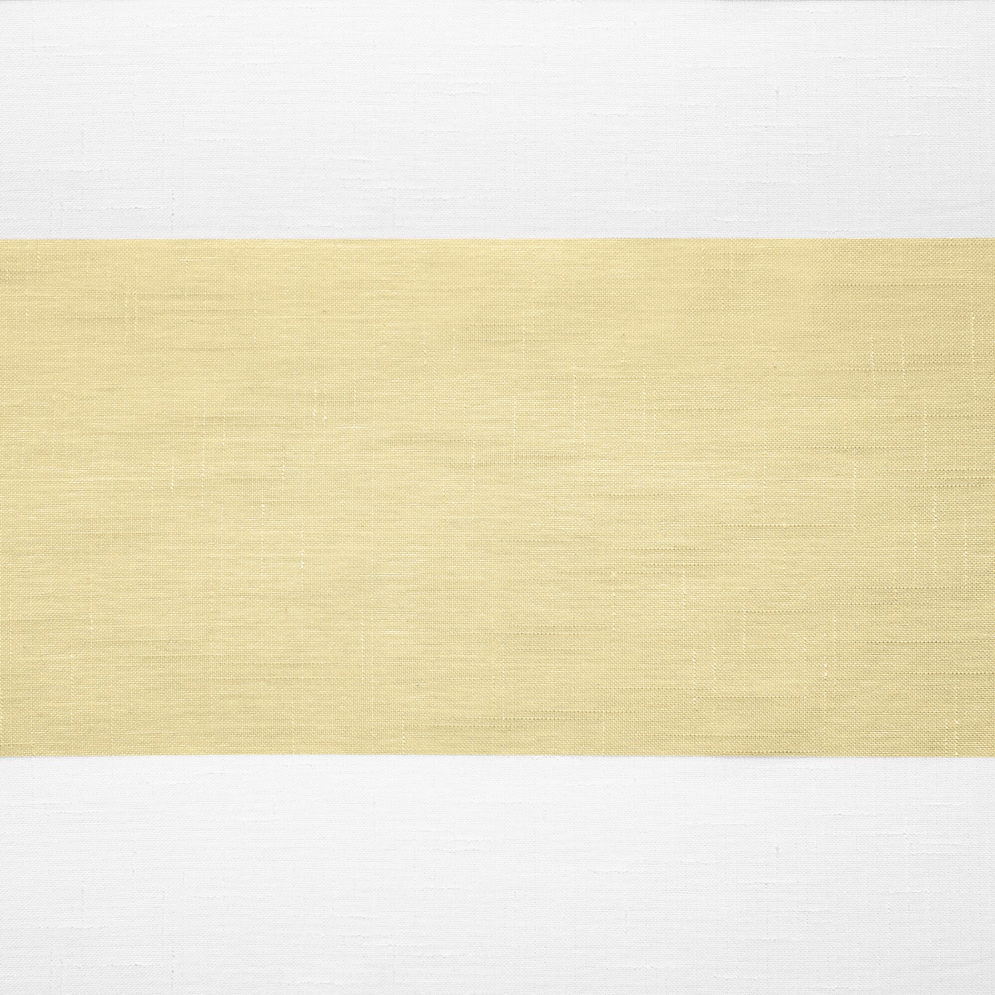 Yellow and White Striped Sheer Linen Rod Pocket Curtain Panels, 50" x 84"