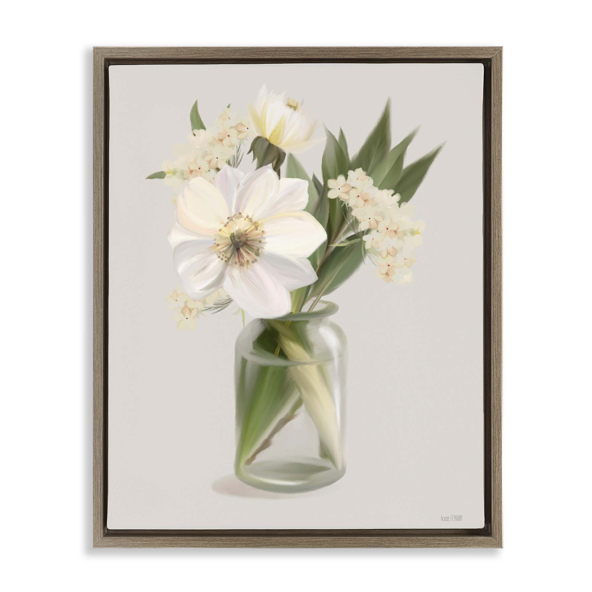 Stupell Industries BS-658-FFE-16X20 Spring Flower Bundle Vase Floating Frame design by House Fenway