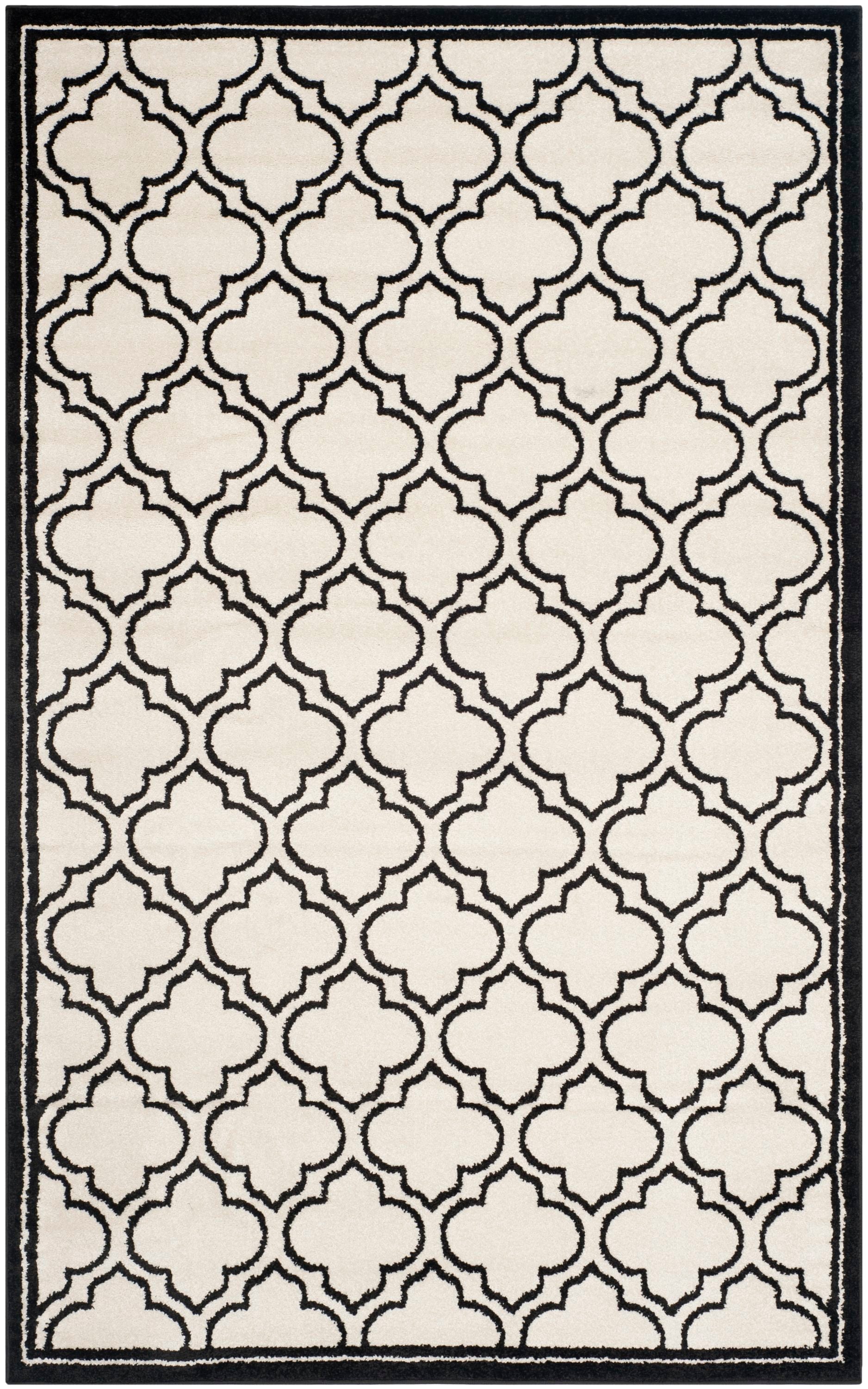 Safavieh AMT412D-5 Amherst Moroccan 5 x 8 (ft) Loomed Synthetic Ivory/Anthracite Rectangular Indoor Trellis Area rug