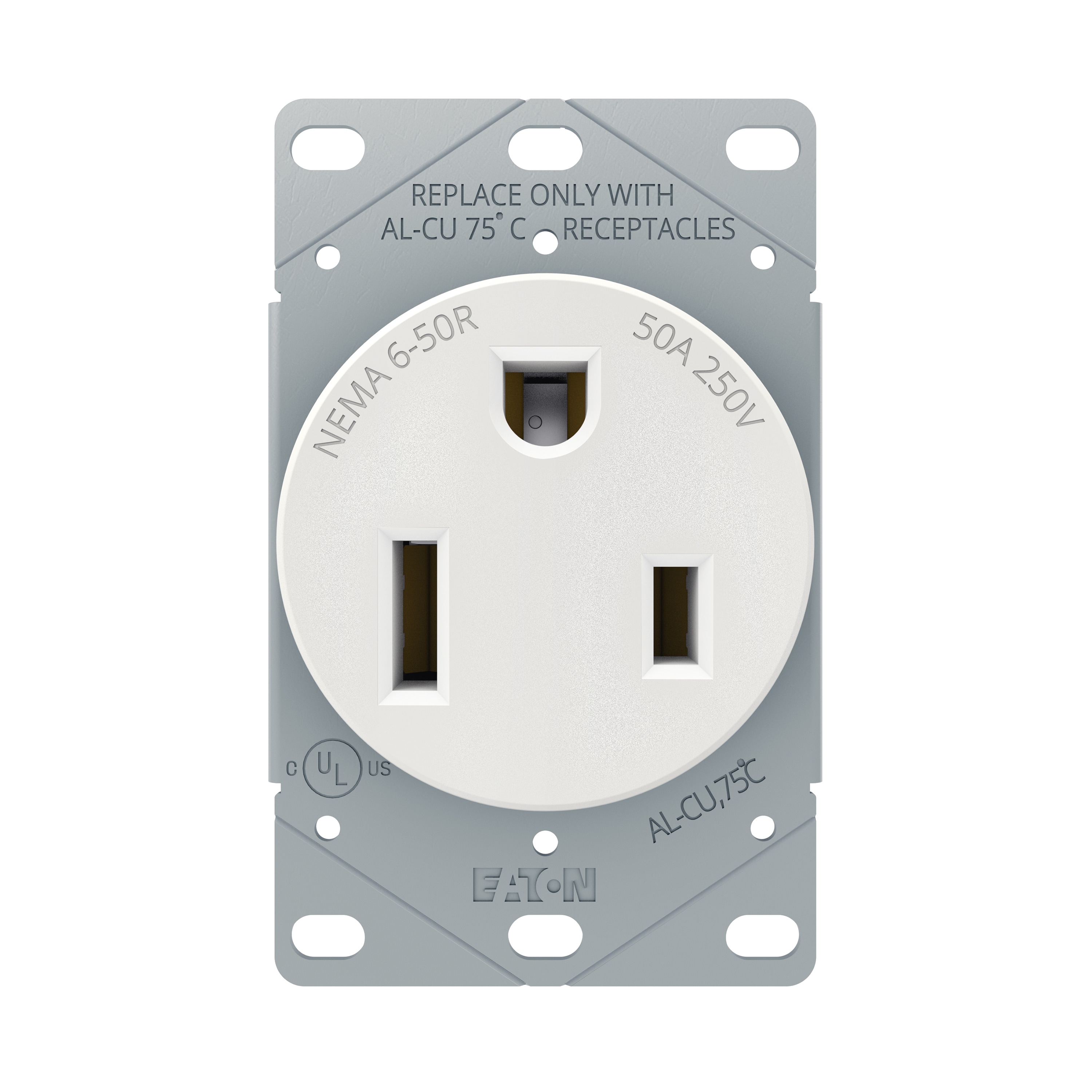 Eaton AH1254W-BOX 50 -Amp 250-volt Commercial Round Range power outlet , White