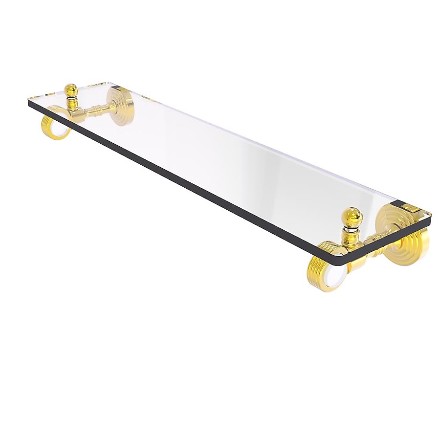 Allied Brass Pacific Grove Polished Brass 1-Tier Brass Wall Mount Bathroom Shelf Allied Brass Pacific Grove Polished Brass 1-Tier Brass Wall Mount Bathroom Shelf